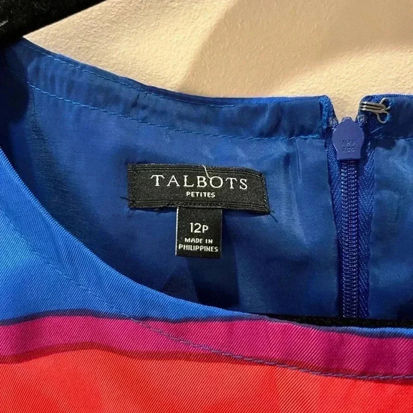 TALBOTS Petite Striped Dress Size 12 - Picture 3 of 4